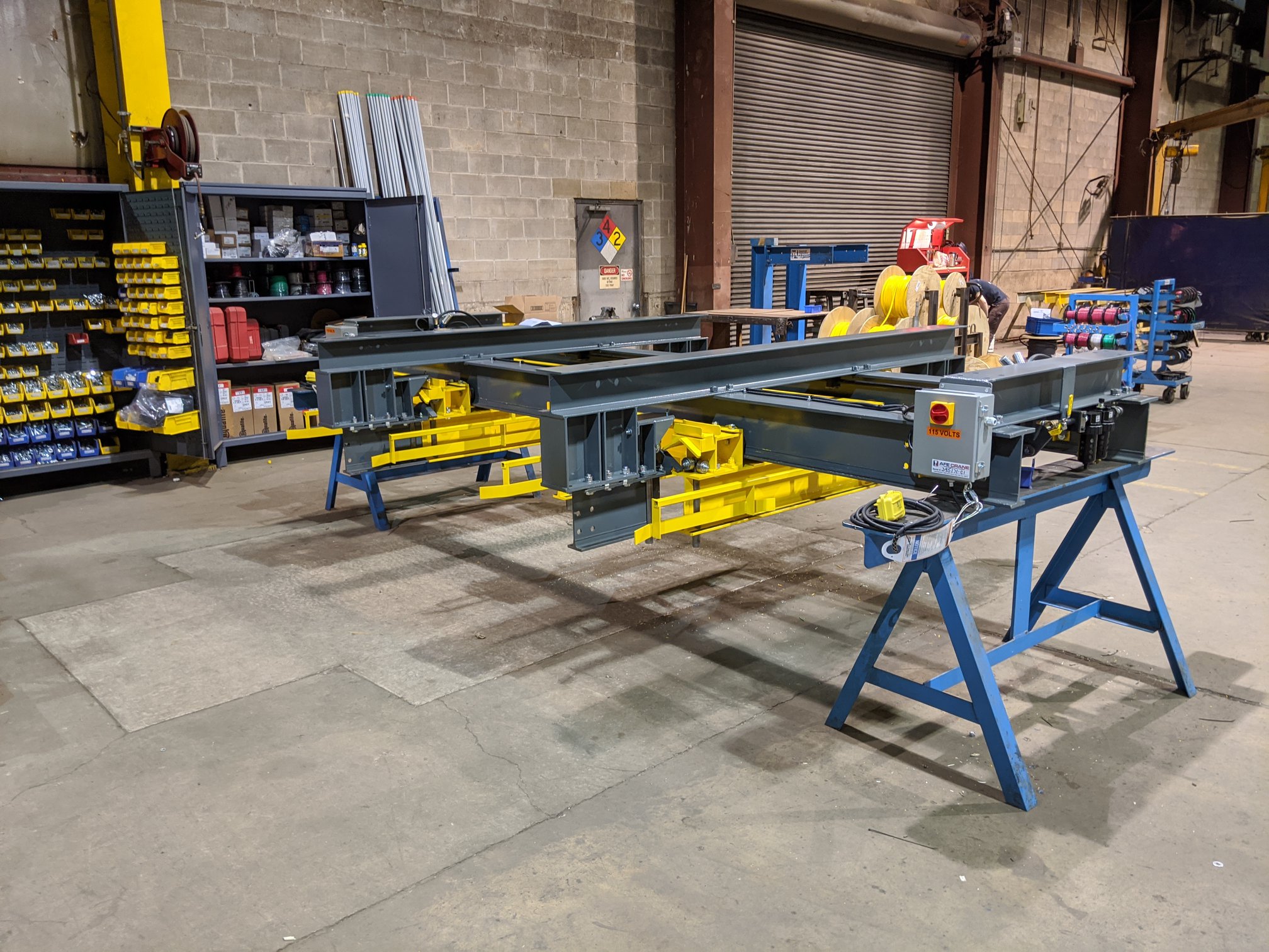 Monorail Shuttle Cranes for moving product in & out of subassembly stations