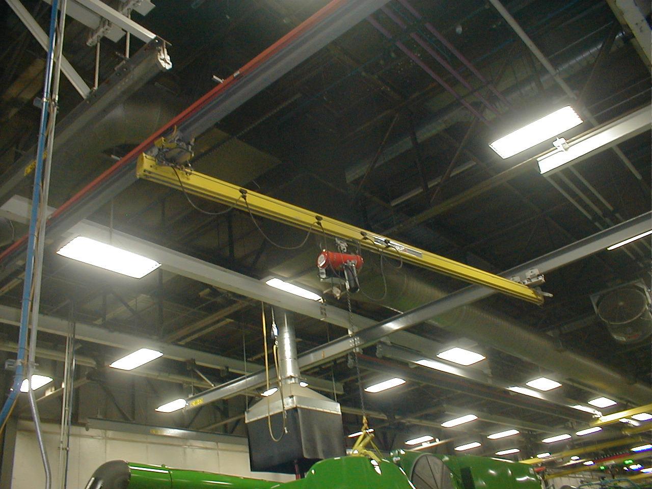 Unified Workstation Crane on Patented Track with Acco-Louden Collector Brackets