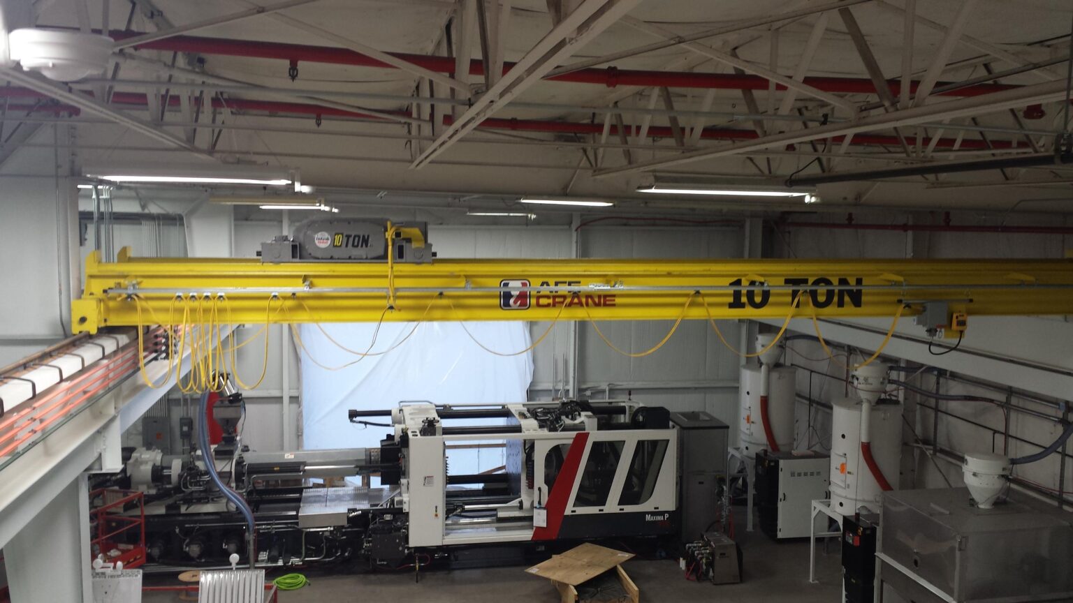 10 Ton Top Running Double Girder Bridge Crane with Detroit Top Running Hoist and Walkaway Radio