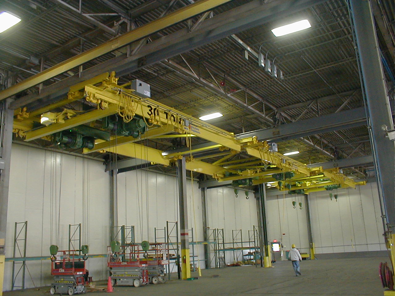 30 Ton Under Hung Double Girder Cranes with PLC Controls