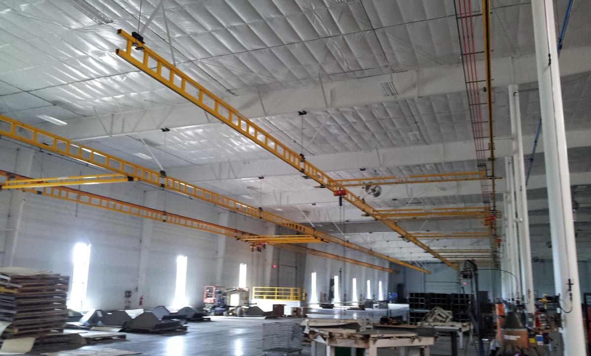 Ceiling-Suspended Truss-Style Workstation Bridge Crane System