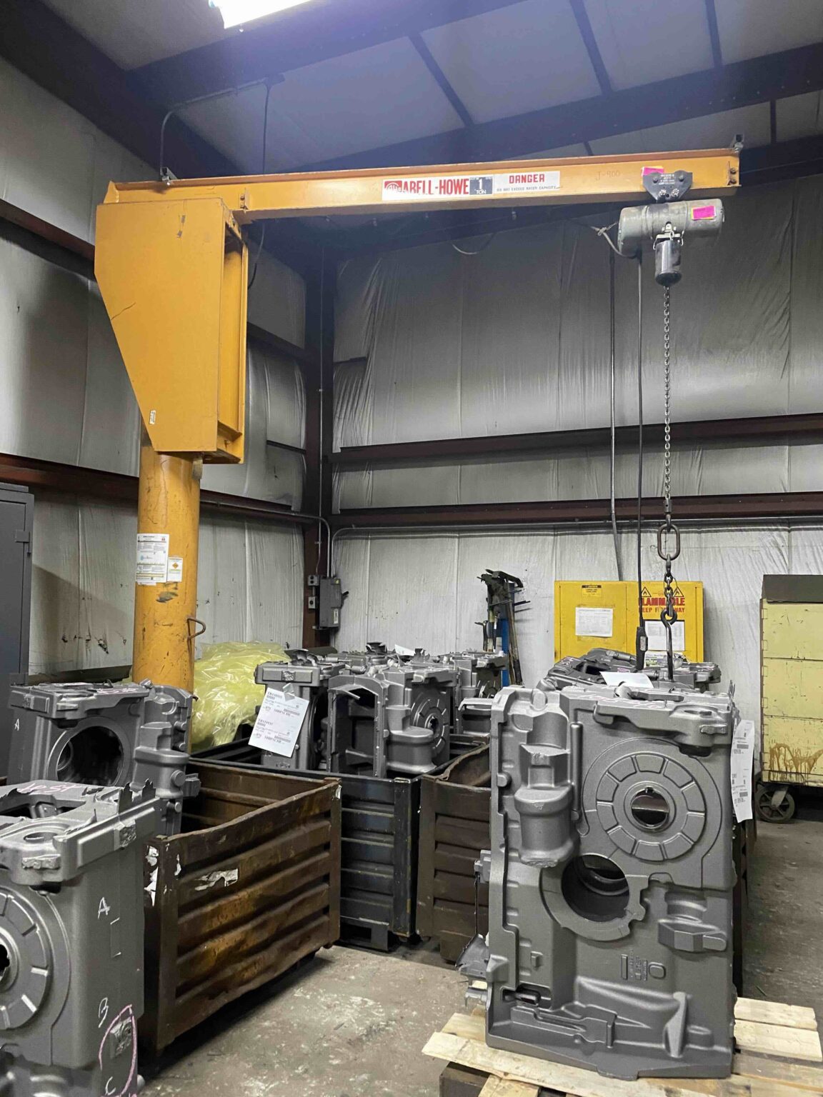 Abell-Howe Freestanding Jib Crane with Electric Chain Hoist