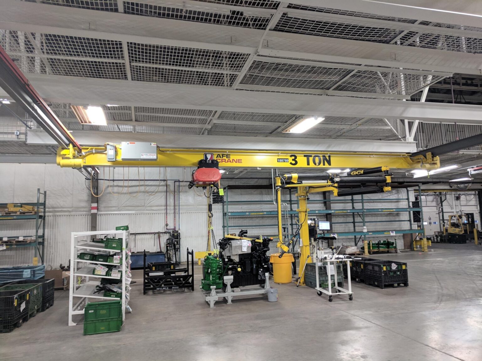 3 Ton Low Headroom Under Hung Single Girder Bridge Crane with Coped Bridge Girder