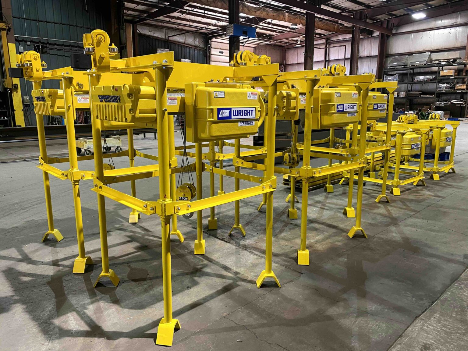 Acco Wright Speedway Cranes with Custom Design Load Stabilizers