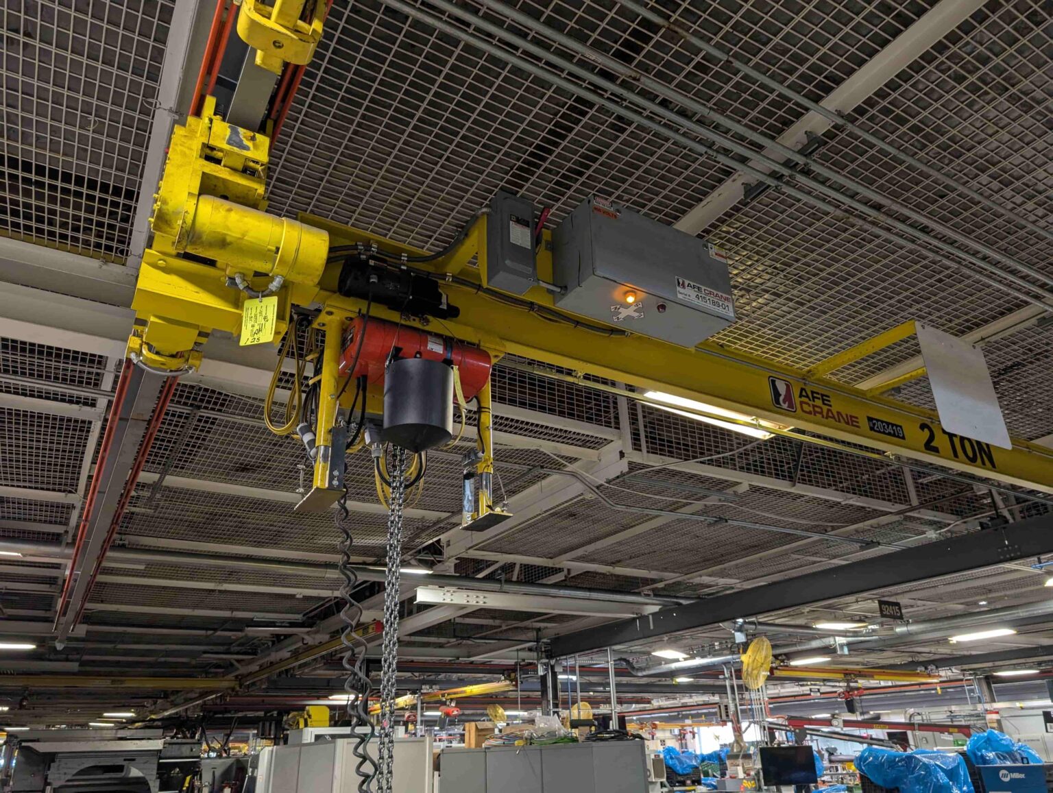 Hoist Load Stabilizers and Anti-Collision System on 2 Ton Under Hung Bridge Crane