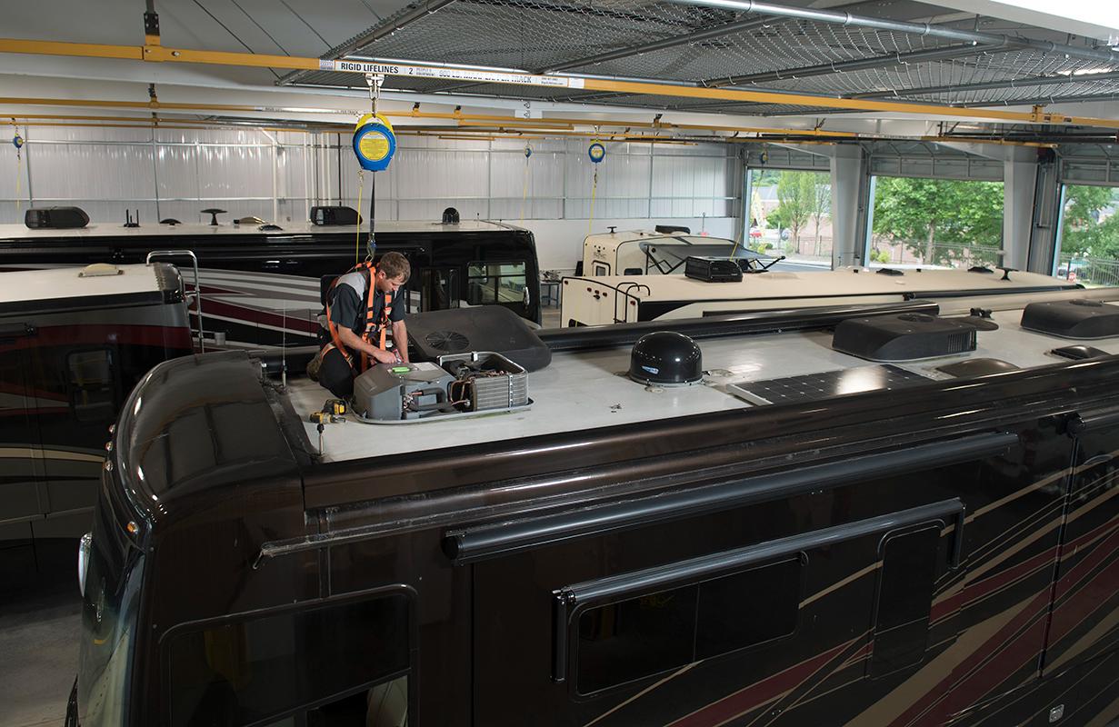 Rigid Lifelines Ceiling Mounted Monorail Fall Protection Systems