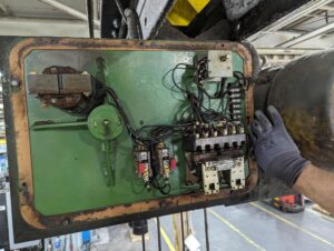 Existing 5-ton overhead crane hoist retained during control modernization